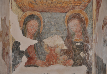 Sant'Anna e B.V. Maria con Gesù - parete meridionale (quinta fase - XVII secolo)