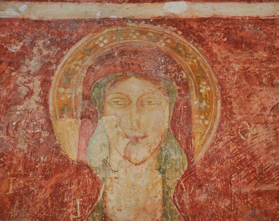 Madonna con Bambino, dettaglio - parete settentrionale (seconda fase - XV secolo)  