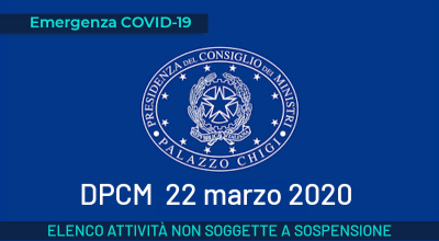 Emergenza Covid-19 Nuovo decreto 22 marzo 2020.