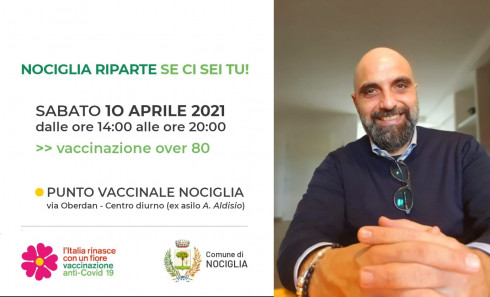 Sabato 10 aprile: vaccinazioni over 80 presso il punto vaccinale di Nociglia