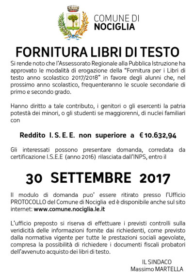 FORNITURA LIBRI DI TESTO