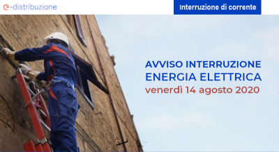 Avviso interruzione di energia elettrica 14 agosto